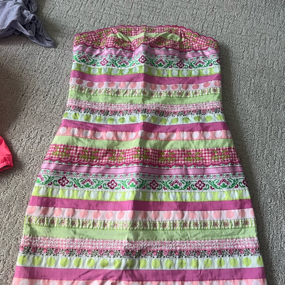 Colorful Strapless Dress